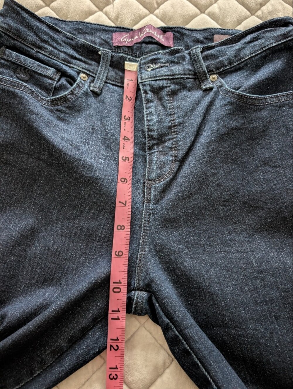 Gloria Vanderbilt Amanda Stretch Denim Jeans, Dark Blue, Size Petite 6 - Picture 9 of 12